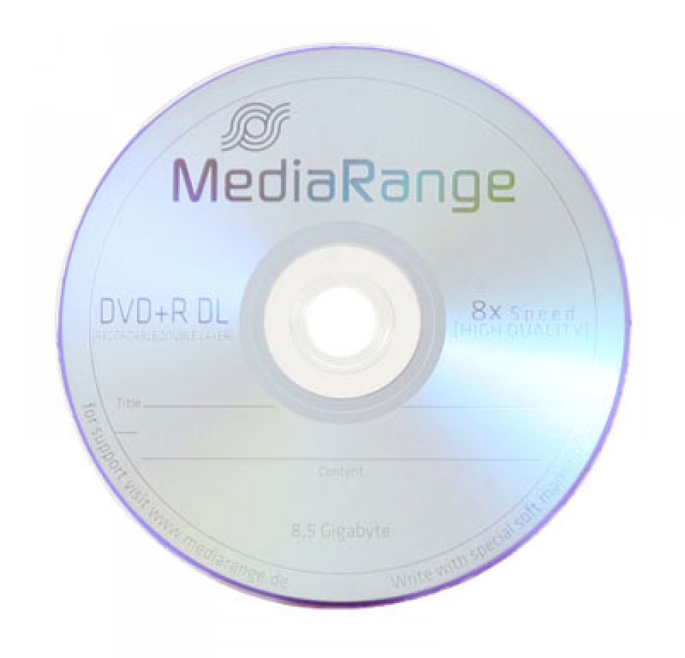 10 MediaRange DVD Vierge Double Couche 8.5 GB DVD+R 8x Compartiment